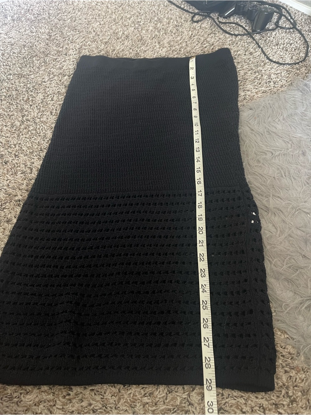 Nine West Black Knit Crochet Pencil Skirt - Picture 6 of 10